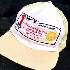 Vtg 1970s Mesh SnapBack Hat Baja California Hotel